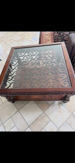 Custom Coffee Table with Glass Top