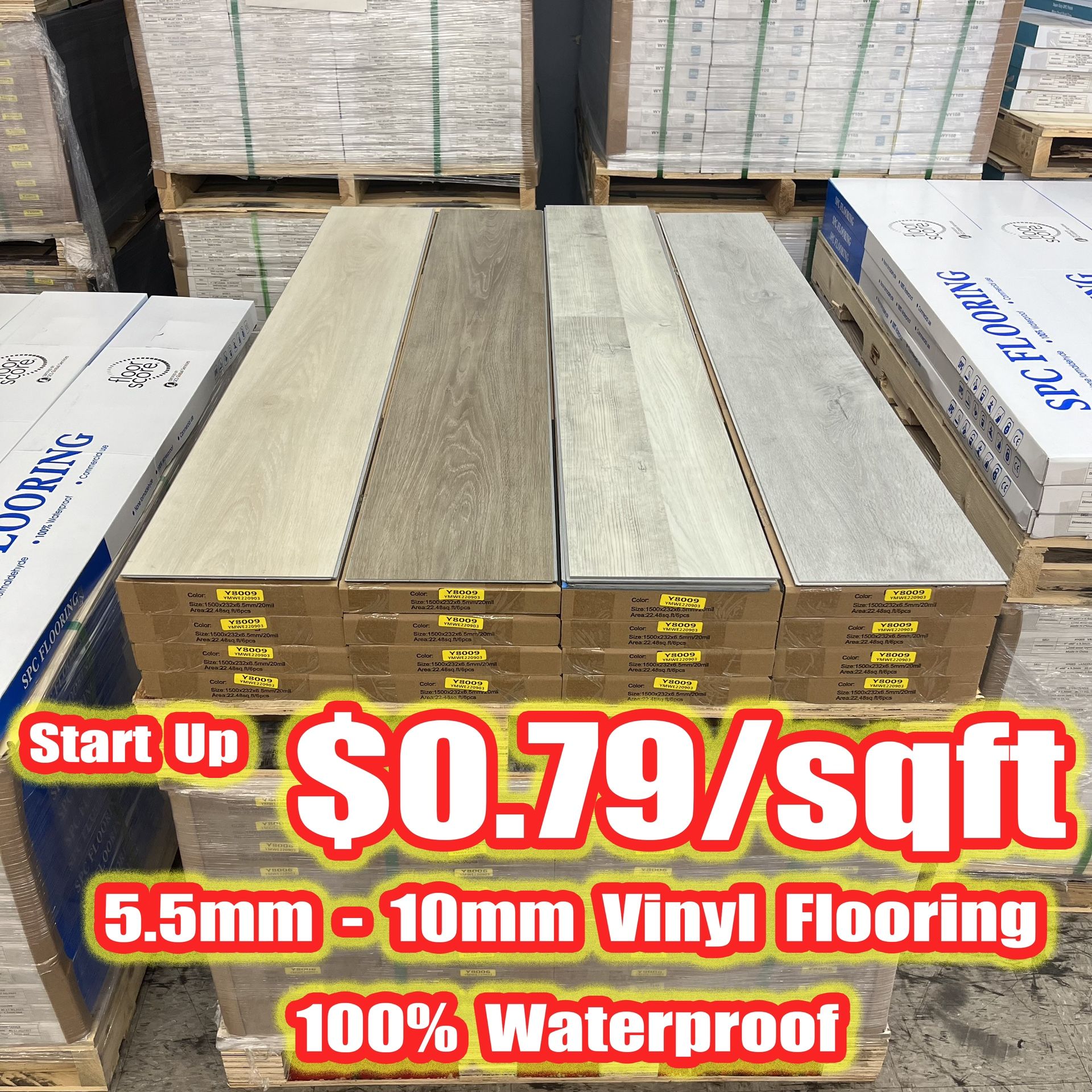 Up $0.79/sq ft 5.5mm~10mm Luxury Vinyl Plank Flooring SPC Flooring Click Locked Wholesale Price