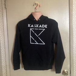 KASKADE Black Pullover Hoodie Jacket K Logo White Size Small