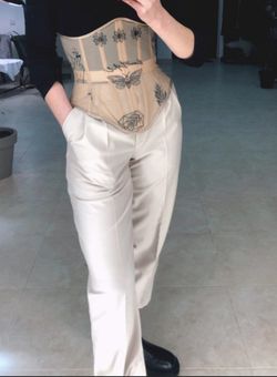 Strapless Tattoo Mesh Corset Belt.