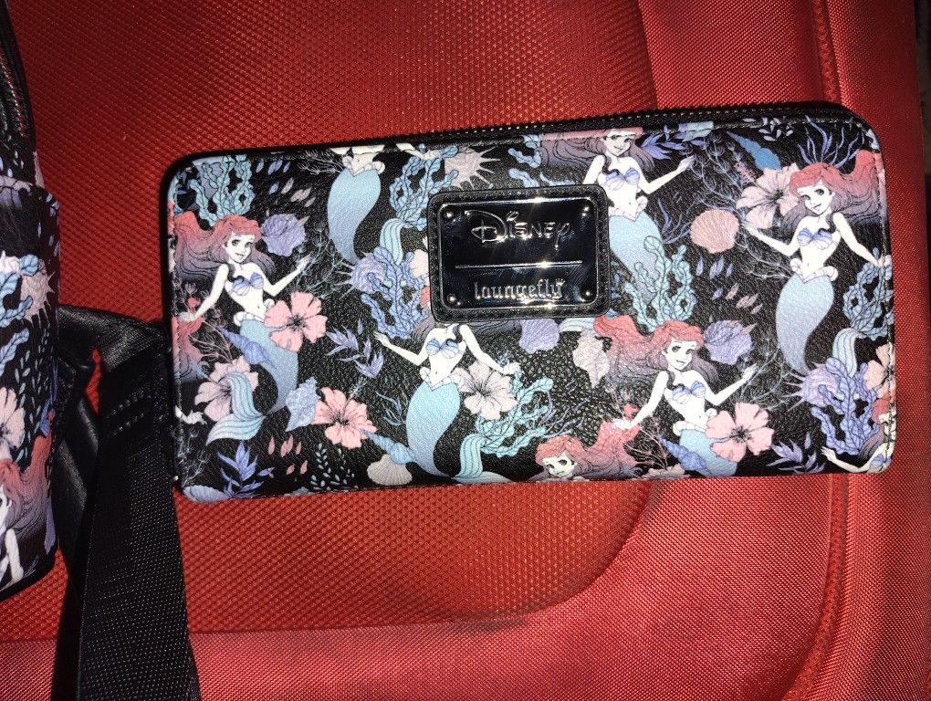 Loungefly Disney Little Mermaid Full Size Vegan Leather Wallet. New Without Tags.