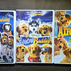 Disney Kids Dvd Bundle Air Buddies Snow Buddies Space Buddies - Dog Movies