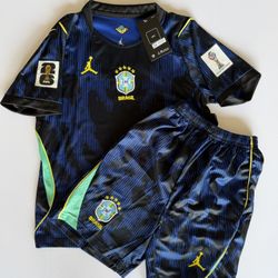 Kids Brazil 2026 World Cup Away Jersey Kit