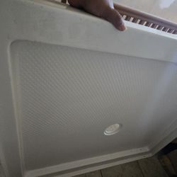 Shower Pan Base in White with Center Drain