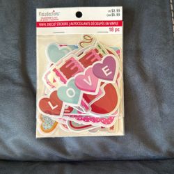 New Recollections Valentines Day Vinyl Direct Stickers 18 Pieces