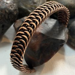 Copper Braided Bracelet Cuff 