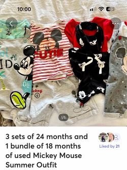 Mickey Mouse Baby Clothing Bundle 18-24 Months