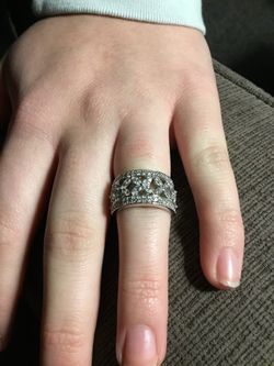 Sterling silver with cubic zirconia stones size 7