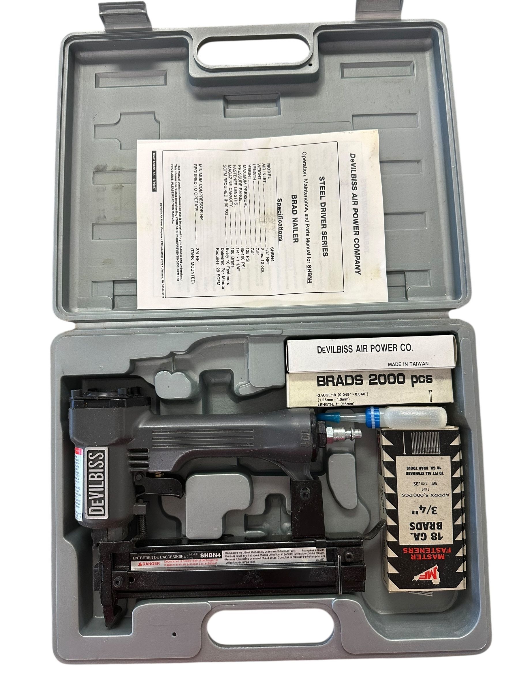 Devilbiss shbn4 brad nailer #31477