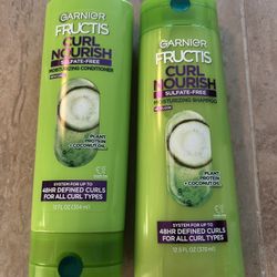 Garner Fructis Curl Nourish Sulfate Free moisturizing, Shampoo & Conditioner Set 12.5 Fl Oz