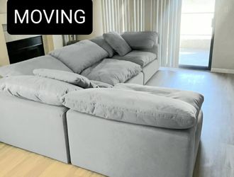 Grey Cloud Couch Modular Sectional Sofa