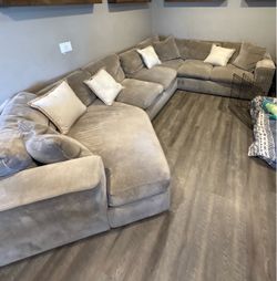 Large taupe/beige sectional couch- Free