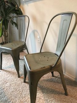 Distressed industrial chairs