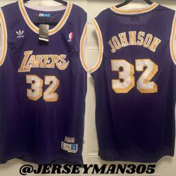 Ervin "Magic" Johnson Lakers purple jersey