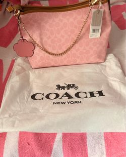 New Coach powder pink laurel shoulder bag with charm