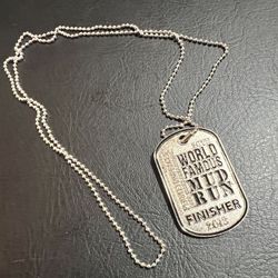 vintage 2013 world famous MUD RUN finisher pendant with chain