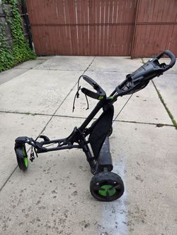Remote control golf cart with follow feature.