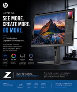 **🔥 HP Z27 G2 27" QHD Professional Monitor – Excellent Condition! 🔥**