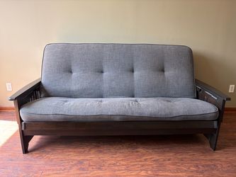Gray Convertible Futon Sleeper Twin Bed