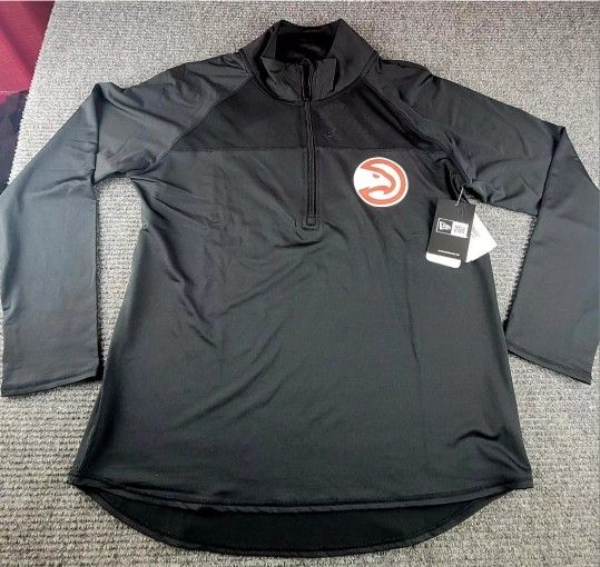 Atlanta Hawks NBA New ERA womens Large black jacket open back NWT MSRP$68 rare