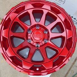 Brand New Candy Red 18X9 Black Rhino ROTOR Rims *6X5.5* *-18MM Offset*