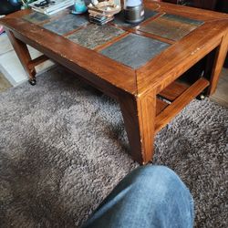 Nie Wood Title Rolling Coffee Table 