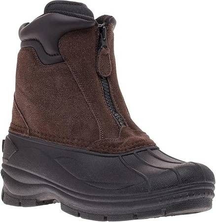 NEW SZ 8 Men Insulated Winter Snow Boots with Zipper Brown / Black
