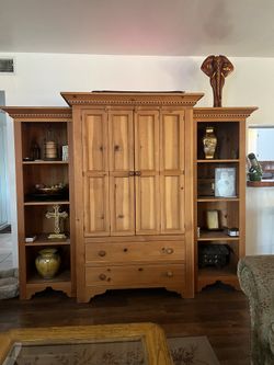 Solid Oak Wooden Armoire