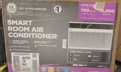 GE 14,000 BTU 115-Volt Smart Window Air Conditioner with WiFi and Remote in White, ENERGY STAR