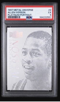 ALLEN IVERSON 1997-98 Metal Universe PLATINUM PORTRAITS #2 PP PSA “5” HOLY GRAIL