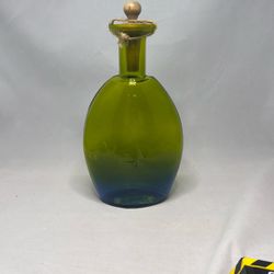 Stylish Blue Faded To Green Decanter