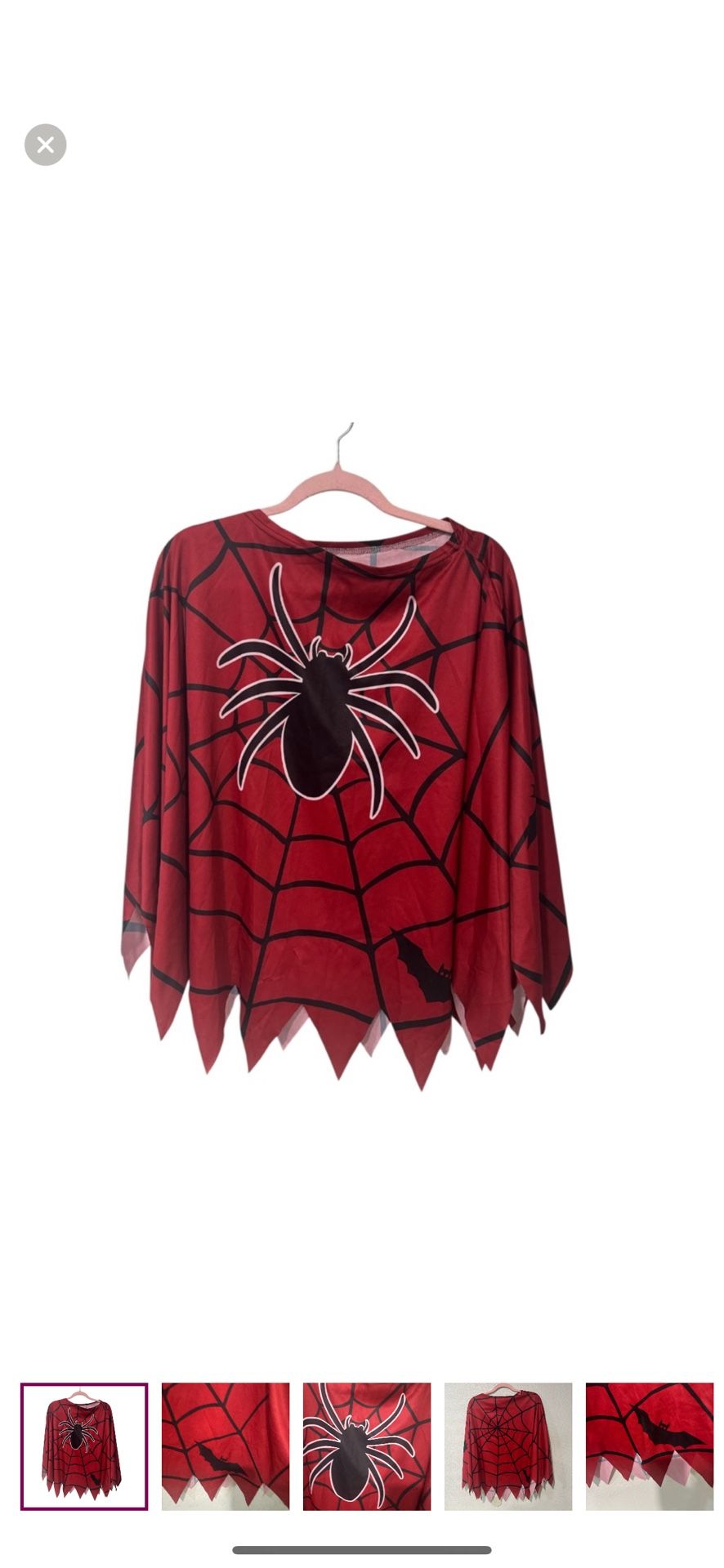 Womans Spider-Man spider web costume poncho one size