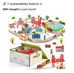 NEW IN BOX: Tiny Land 110pcs Wooden Train Set