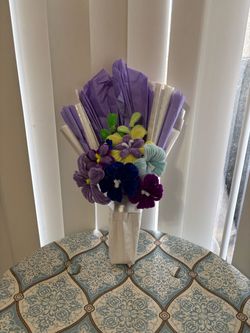 Handmade pipe cleaner bouquet