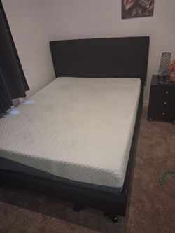 Full size bed frame,  headboard and mattress