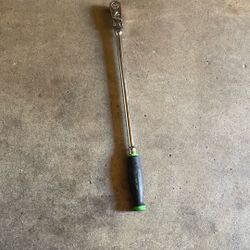 3/8" Drive Dual 80® Technology Soft Grip Extra-Long Handle Locking Flex-Head Ratchet (Green)