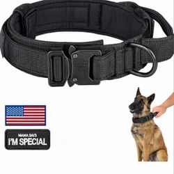 Nylon  Tactical heavy duty L large Dog Collar K9 MAMA-SAYS I’m Special