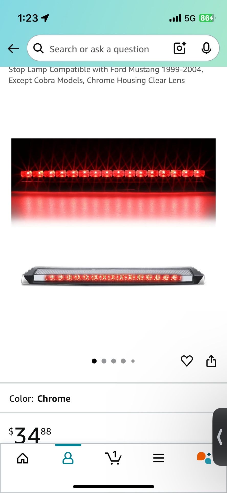 Mustang Smoked Brake Light Assembly