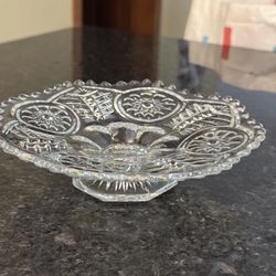 Vintage Press Glass Footed Compote