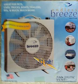 New 12 V Box Fan for Boats, RV's, Truck, Car, etc .