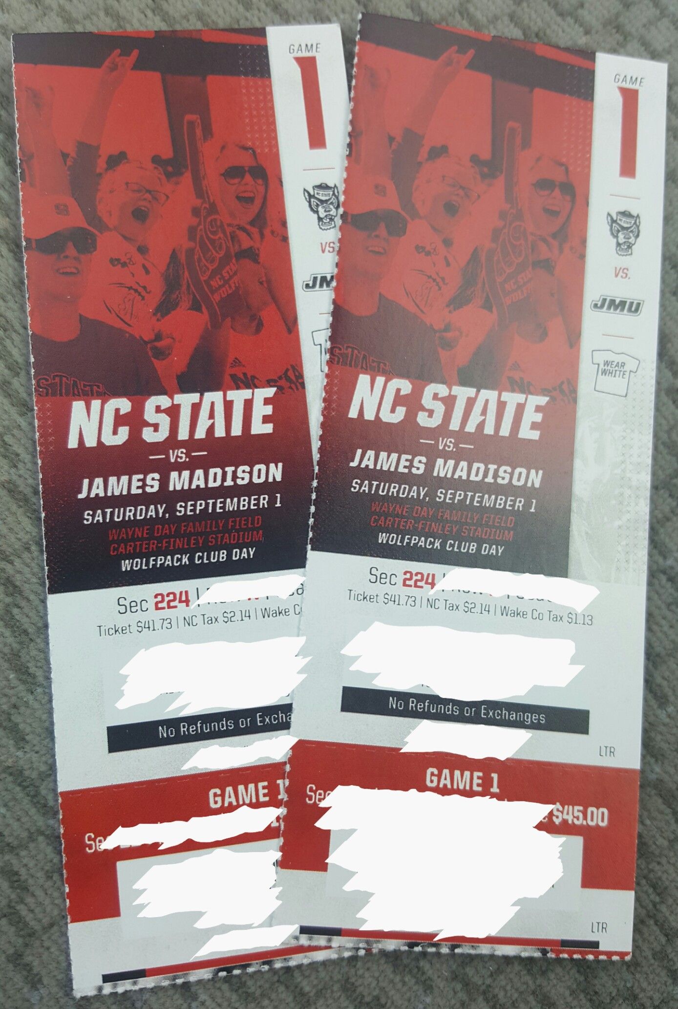 NC State vs James Madison tickets