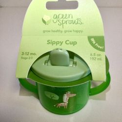 New Green Sprouts Cup - Sipping Cup 3-12 Months Plus BPA FREE 6.5 Oz