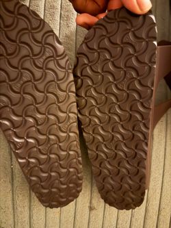 Birkenstock Men’s Arizona Birko-Flor Sandals in Brown.
