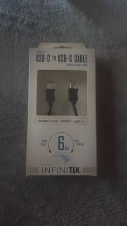 INFINITEK 6.6ft USB-C TO USB-C Sync and Charge Cable 