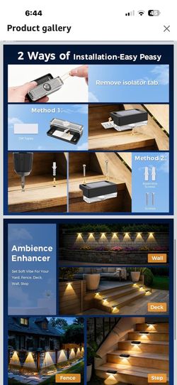 AUDERWIN Solar Deck Lights Outdoor 24Packs, Solar Powered LED Step Lights Waterproof Outdoor for  Deck, Stairs, Step, Fence, Wall, Patio, Yard, Pool a