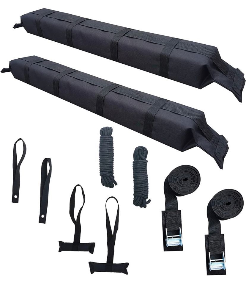 New Universal Lightweight Anti-Vibration Roof Rack pad for Kayak/Canoe/Surfboard/Paddle Board/SUP/Snow Board and Water Sports with Hood Loop and Truck