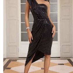 Black Sequin Dress XL 