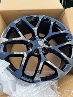 22 inch snowflakes Gloss Black Multi-Spoke Alloy Wheel 6 lug