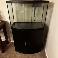 33 Gallon Bow front Fish Tank Aquarium Full Ser Up With Extras