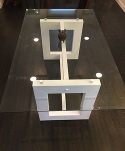 Mid century Glass Top Dining Table